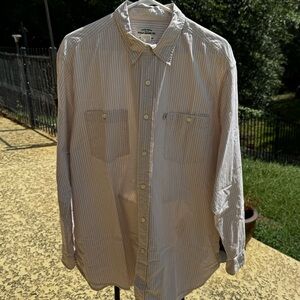 RALPH LAUREN POLO JEANS CO. men’s long-sleeve striped button-down, Large